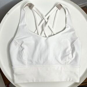 Lululemon White Free to be Serene Long Line Sports Bra